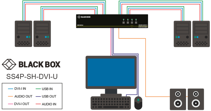 Switch KVM sicuro, NIAP 3.0, DVI-I single-head Diagramma applicativo