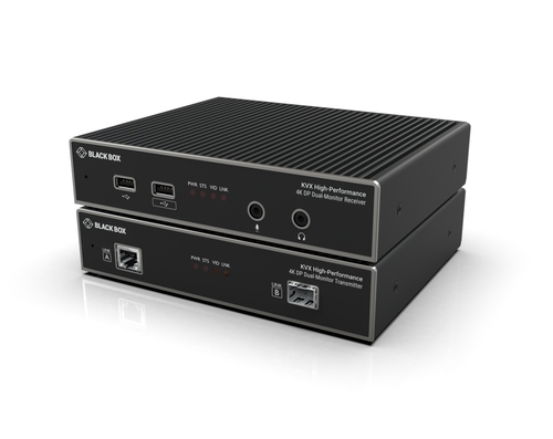KVXHP-200, Extender KVM serie KVXHP su CATx/fibra - Doppio monitor, DisplayPort 4K, Hub USB 2.0, seriale, audio, video locale - Black Box KVXHP-200, Extender KVM serie KVXHP su CATx/fibra - Doppio monitor, DisplayPort 4K, Hub USB 2.0, seriale, audio, video locale - Black Box